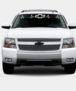 Chevy Bowtie Heartbeat Windshield Banner Decal Sticker