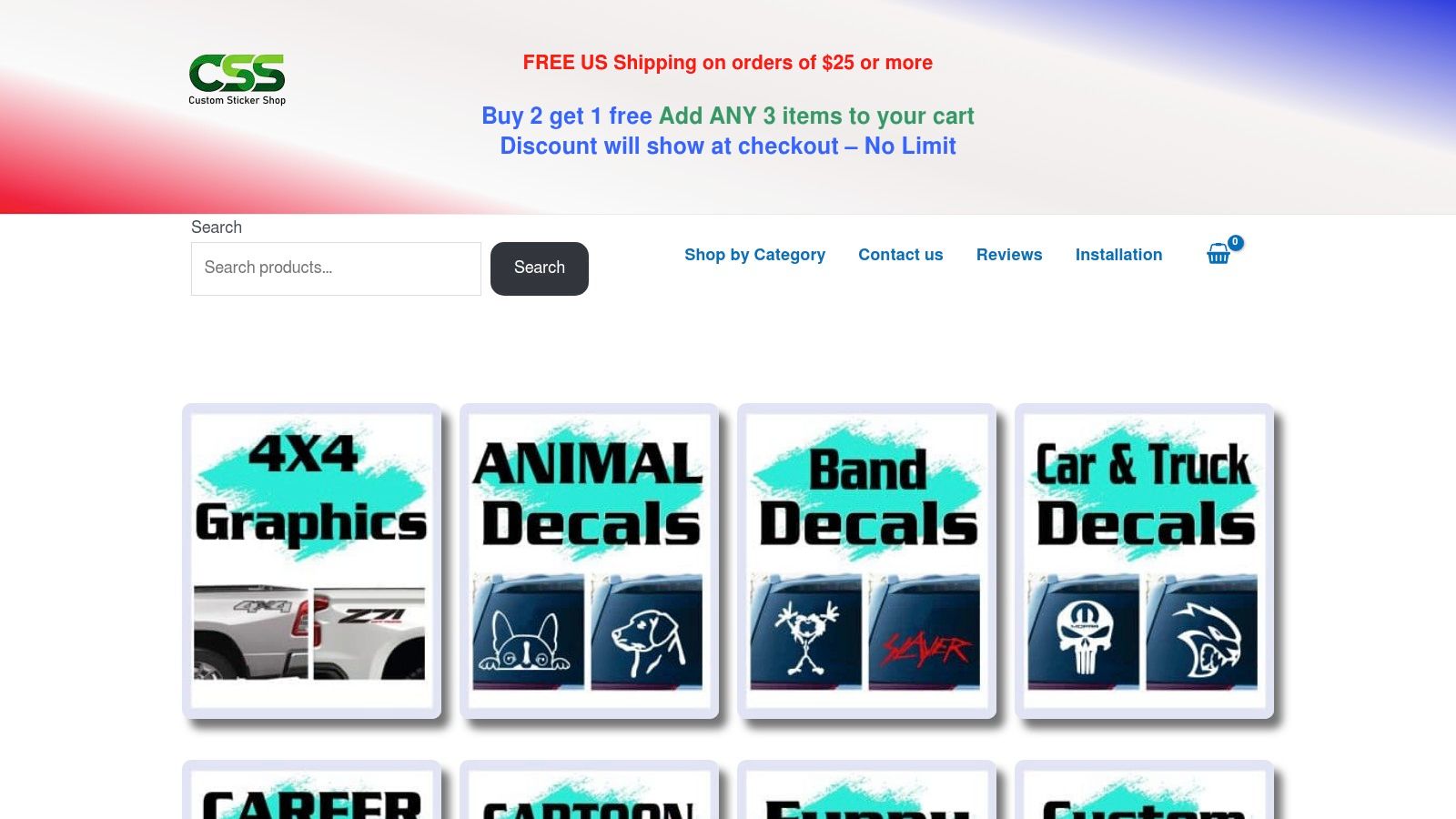 Screenshot from https://customstickershop.us/jeep-decals/