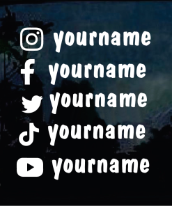 Social Media name window decal sticker